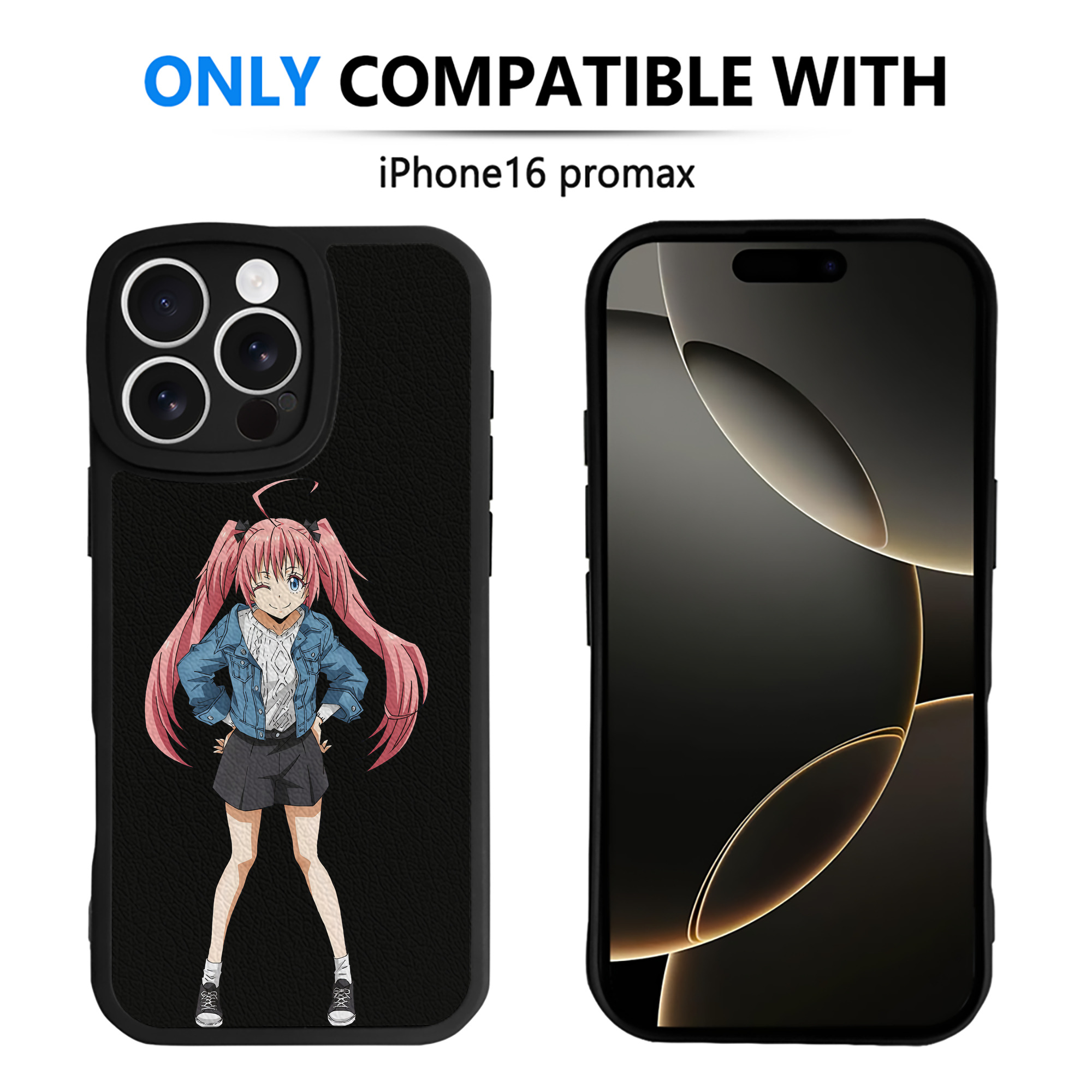 （画像用） 転スラ Regarding Reincarnated to Slime 【iPhone 16シリーズ対応】シリコンスマホケース（レザー調） 材質：シリコン